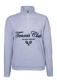 Tennistrui The Indian Maharadja Women Half Zip Sweater Light Grey Melange 4-way stretch