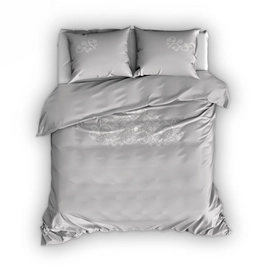 Dekbedovertrek Italian Home Azria Silver Wit Percal