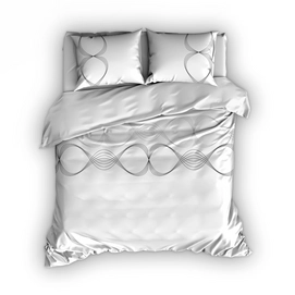 Parure de Lit Italian Home Collection Motion Blanc Coton