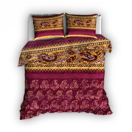 Dekbedovertrek Satin D'or Paisley Aubergine Satijn