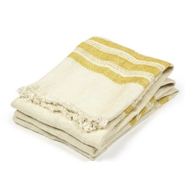 Guest Towel Libeco The Belgian Towel Mustard Stripe Linen (Set of 6)