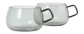 Tazze te AdHoc Yuna 400 ml, Set da 2 Bicchieri, Vetro