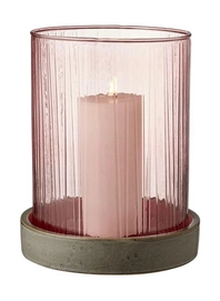 Theelichthouder Bitz Hurricane LED Pink 28 cm