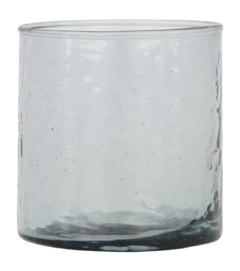 Theelichthouder Zusss Hammered Glas M Grijsblauw