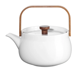 Theepot ASA Selection Japandi With Wooden Handle White 600 ml