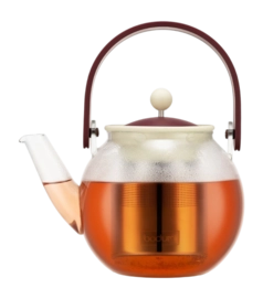 Theepot Bodum Assam Met RVS Filter 8 Kops Rood 1 L