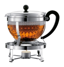 Theepot Set Bodum Chambord Met Kunststof Filter en Rechaud Zilver 1,3 L (3-Delig)