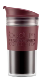 Thermosbeker Bodum Travel Mug Dubbelwandig Met Siliconen Rand Bruin 350 ml