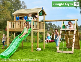 Speelset Jungle Gym Jungle Playhouse + Platform XL + Climb X'tra Groen