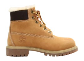 Timberland Youth 6 Inch Premium WP Shearling Lined Boot Wheat Nubuck