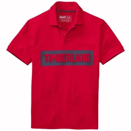 Polo Shirt Timberland Men SS Pink Brook Logo Pique Barbados Cherry