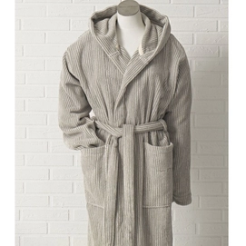 Badjas Marc O'Polo Timeless Tone Stripe Beige Capuchon