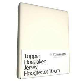 Topper Hoeslaken Romanette Ivoor (Jersey)-1-persoons (80/90 x 200/210/220 cm)