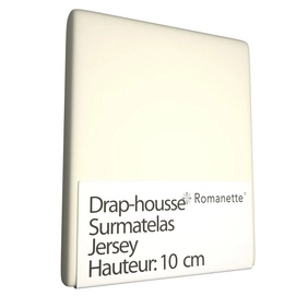 Drap-housse Surmatelas Romanette Ivoire (Jersey)-Lits Simples (80/90 x 200/210/220 cm)