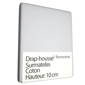 Drap-housse Surmatelas Romanette Gris Clair (Coton)-80 x 200 cm