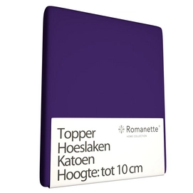 Topper Hoeslaken Romanette Paars (Katoen)-160 x 200 cm