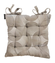 Coussin de Chaise Toscane Madison Napels Rondo Taupe Revêtement Déperlant (46x 46 cm)