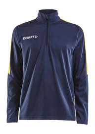 Trainingsjack Craft Men Progress Halfzip LS Tee Navy/Sweden Yellow