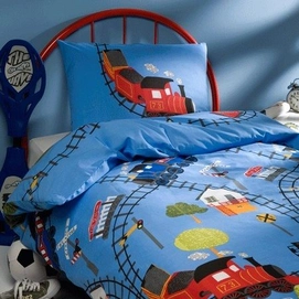 Dekbedovertrek DayDream Trein Blauw Flanel