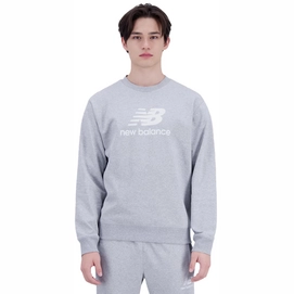 Pullover New Balance Essentials Stacked Logo French Terry Crewneck Men Athletic Grey
