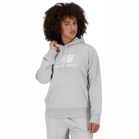 Trui New Balance Women Essentials Stacked Logo French Terry Hoodie Athletic Grey