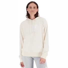 Pullover New Balance Essentials Stacked Logo French Terry Hoodie Team Women Cream-L