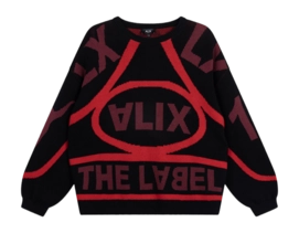 Trui Alix The Label Women Racer Jacquard Pullover Black