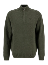 Trui Barbour Men Grangetown Half Zip Knitted Jumper Mid Olive