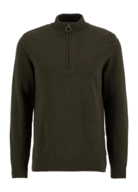 Trui Barbour Men Holden Half Zip Knitted Jumper Olive Marl