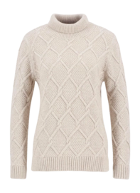Trui Barbour Women Burne Roll Neck Knitted Jumper Oatmeal