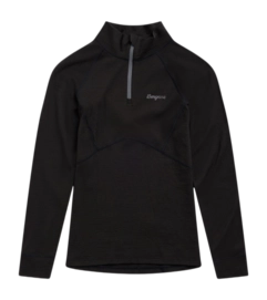 Trui Bergans Kids Inner:Pure Merino Half Zip Black 200 g/m²