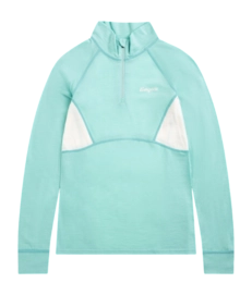 Trui Bergans Kids Inner:Pure Merino Half Zip Mint Crush/Vanilla White 200 g/m²