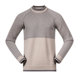 Trui Bergans Men Alvdal Wool Jumper Sandstone/Navy Blue
