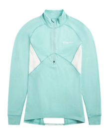 Trui Bergans Women Inner:Pure Merino Half Zip Mint Crush/Vanilla White Slim Fit