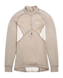 Trui Bergans Women Inner:Pure Merino Half Zip Sandstone/Vanilla White Slim fit
