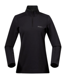 Trui Bergans Women Midtli Midlayer Half Zip Black Slim Fit