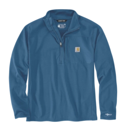 Pullover Carhartt Herren Force Ironwood Relaxed Half Zip Mock Neck Dark Horizon Blue