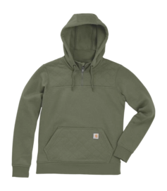 Pullover Carhartt Damen Paxton Quilted Viertel-Zip Dusty Olive