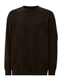 Trui CP Company Men Cotton Chenille Crew Neck Knit Dark Shadow