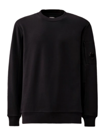 Trui CP Company Men Diagonal Raised Fleece Crew Neck Lens Total Eclipse