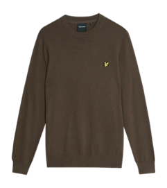 Trui Lyle & Scott Men Cotton Merino Crew Neck Espresso