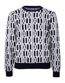 Trui The Indian Maharadja Women Knitted Sweater Night Blue Tijdloze pasvorm