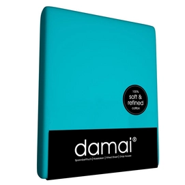 Drap-housse Damai Turquoise Coton-80 x 210 cm