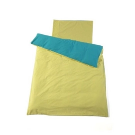Parure de Lit Jollein Turquoise/Vert Citron Coton