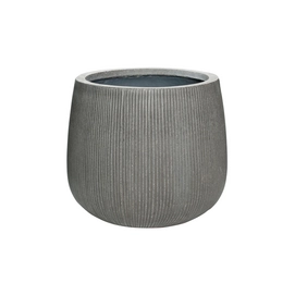 Bloempot Pottery Pots Ridged Pax M Dark Grey Vertically Ridged 40 x 36 cm