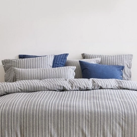 Bettwäsche Yumeko Light Grey Blue Stripe Flanell