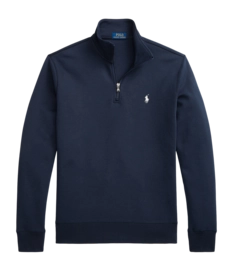 Trui Ralph Lauren Men Double Knit Quarter Zip Pullover Aviator Navy