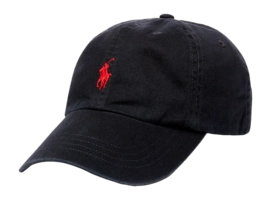 Casquette Ralph Lauren Men Cotton Chino Baseball Polo Black/ Red