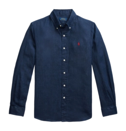 Hemd Ralph Lauren Linen Shirt Herren Newport Navy