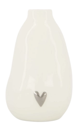 Vaasje Zusss Keramiek Hartje Wit / Zilver